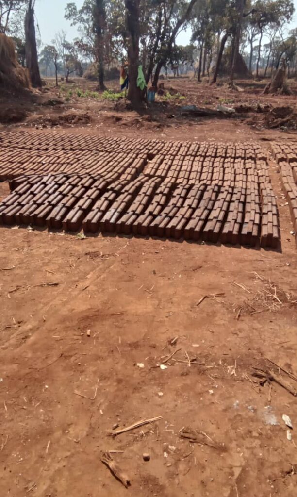 photograph of newly manufactured bricks